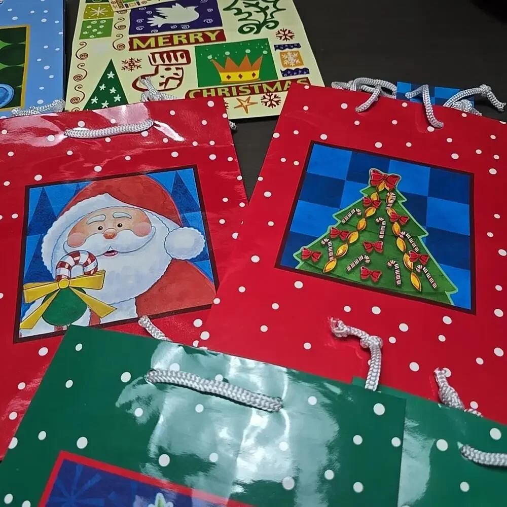 Lof of 8 Christmas Gift Bags for Presents